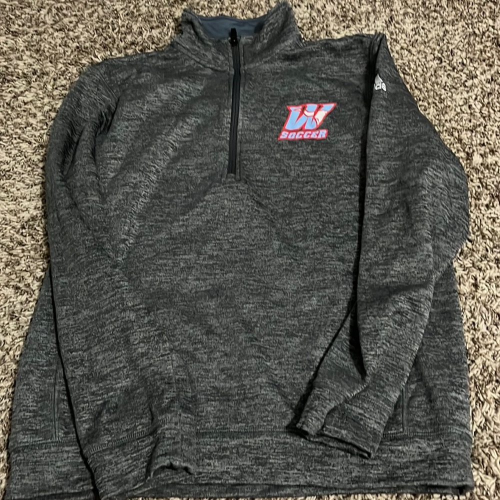 Grey soccer zip up